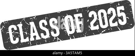 classe de timbre 2025. classe de 2025 signe rectangulaire isolé sur fond transparent Illustration de Vecteur