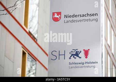 Berlin, Allemagne. 23 février 2025. Niedersachsen Landesvertretung. Banque D'Images