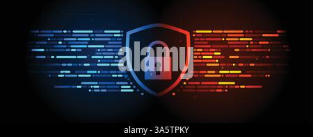 Dispositifs de protection de cybersécurité contre les attaques de pirates informatiques Illustration de Vecteur
