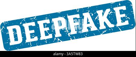 tampon deepfake. signe rectangulaire deepfake isolé sur fond transparent Illustration de Vecteur