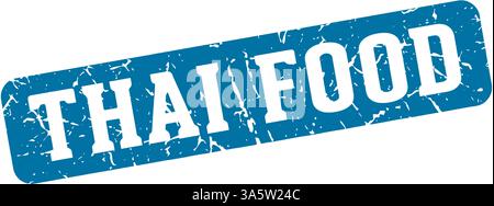 timbre alimentaire thaïlandais. signe rectangulaire de nourriture thaïlandaise isolé sur fond transparent Illustration de Vecteur
