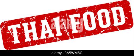 timbre alimentaire thaïlandais. signe rectangulaire de nourriture thaïlandaise isolé sur fond transparent Illustration de Vecteur