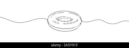 dessin au trait continu de l'anneau de natation de bébé. dessin à une ligne. illustration vectorielle arrière-plan blanc isolé. Illustration de Vecteur