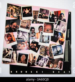 Pochette intérieure de The Age of consent, le premier album de Bronski Beat, sorti en 1984 Banque D'Images