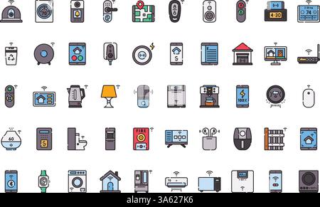 Icônes SmartHome Collection d'icônes vectorielles de haute qualité avec contour modifiable. Idéal pour les projets professionnels et créatifs. Illustration de Vecteur