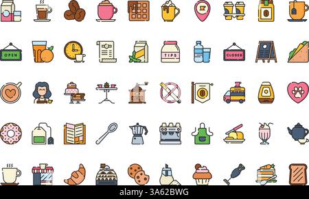 Icônes de magasin de café Collection d'icônes vectorielles de haute qualité avec trait modifiable. Idéal pour les projets professionnels et créatifs. Illustration de Vecteur