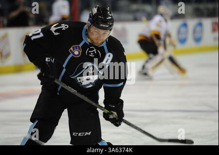 11 février 2015 : Triston Grant (21 ans) des Milwaukee Admirals en action pendant l'entraînement avant le match de la Ligue américaine de hockey entre les Chicago Wolves et les Milwaukee Admirals à l'Allstate Arena de Rosemont, Illinois. Patrick Gorski/CSM(image crédit : © Patrick Gorski/Cal Sport Media/ZUMAPRESS.com) Banque D'Images