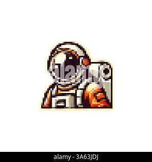 Homme dans le vecteur d'icône Spacesuit. Vecteur d'icône de costume spatial. Logo de costume rétro Pixel Space. Vecteur de logo astronaute. Logo Space. Vol spatial. Illustration de Vecteur