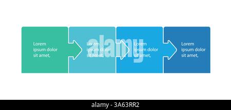 Infographies blocs de pas comme pièces de puzzle. Modèle de présentation infographique. Conception de processus métier. Illustration vectorielle plate Illustration de Vecteur