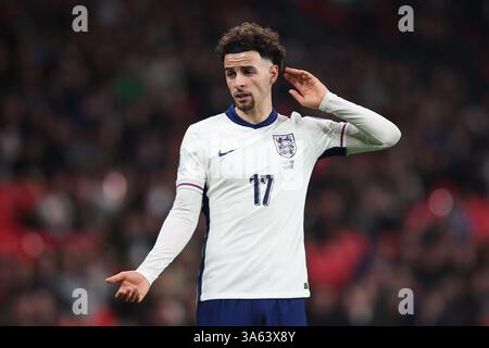 LONDRES, Royaume-Uni - 24 mars 2025 : Curtis Jones de l'Angleterre lors du match de qualification du Groupe K pour la Coupe du monde de la FIFA opposant l'Angleterre et la Lettonie au stade de Wembley (crédit : Craig Mercer/ Alamy Live News) Banque D'Images