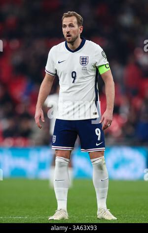LONDRES, Royaume-Uni - 24 mars 2025 : Harry Kane, de l'Angleterre, lors du match du groupe K qualificatif pour la Coupe du monde de la FIFA opposant l'Angleterre et la Lettonie au stade de Wembley (crédit : Craig Mercer/ Alamy Live News) Banque D'Images