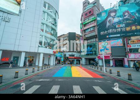 Le célèbre passage arc-en-ciel de Taipei - LGBTQ Banque D'Images