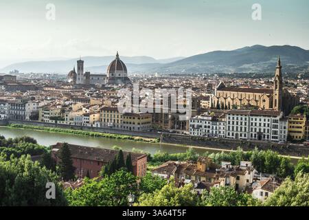 Vue panoramique de Florence. La lumière du jour Banque D'Images