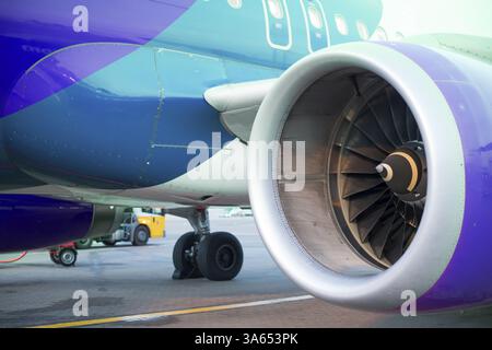 Les moteurs d'avions. Plan Bleu Banque D'Images