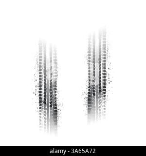 Les pneus suivent les silhouettes grunge Illustration de Vecteur