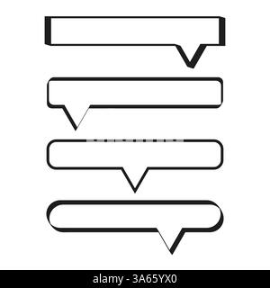 Icônes en forme de bulle de dialogue. Décrire les symboles de discussion. Ensemble de quatre bulles de parole vectorielles. Éléments de communication. Illustration de Vecteur