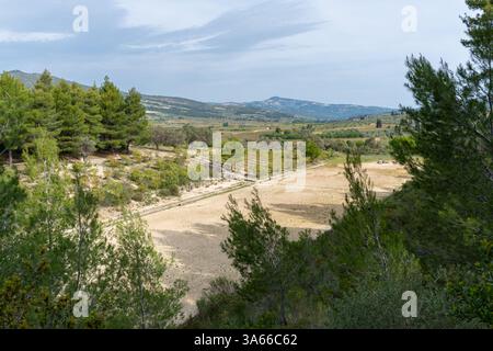 Stade dans le site archéologique de l'ancienne Nemea, Grèce Banque D'Images