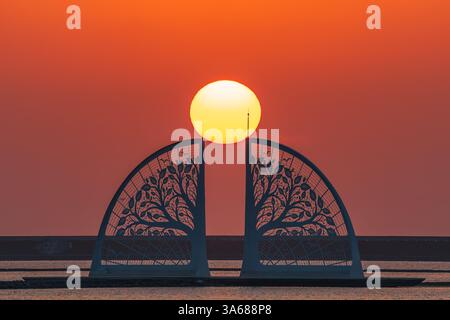 Beau coucher de soleil et trois de la vie à Taiwan Banque D'Images
