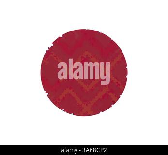 Un motif circulaire avec un motif texturé de diamants imbriqués dans différentes nuances de rouge. Art classique avec une touche moderne réinventé par Artotop, ornement égyptien transformé Banque D'Images