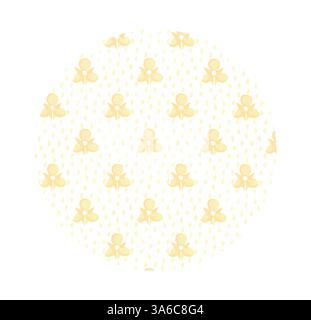 Un motif ludique représentant des figures fantaisistes et stylisées d'hommes en pain d'épice au milieu de délicats tourbillons, créant une atmosphère joyeuse et festive. Art classique avec une touche moderne réinventé par Artotop, transformé les tissus français, première moitié du XIXe siècle Banque D'Images