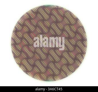 Un design circulaire avec un motif répétitif de formes imbriquées, recouvert de lignes subtiles et un mélange de tons terreux. Art classique avec une touche moderne réinventé par Artotop, transformé les tissus français, première moitié du XIXe siècle Banque D'Images