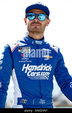 Homestead, FL, États-Unis. 21 mars 2025. KYLE LARSON (07) de Elk Grove, CA se prépare à se qualifier pour le Baptist Health 200 à Homestead, FL. (Crédit image : © Walter G. Arce Sr./ASP via ZUMA Press Wire) USAGE ÉDITORIAL SEULEMENT ! Non destiné à UN USAGE commercial ! Banque D'Images