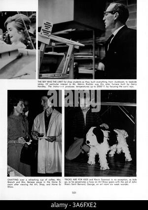 L'annuaire 'Viking 1963' présente les réalisations, les clubs, les sports, les professeurs et la vie étudiante à Golden Valley High School au cours de l'année académique 1962-1963. Banque D'Images