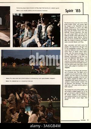 L'Annuaire 'Breck Mustang' 1986 documente les moments clés de l'année scolaire 1985-1986, y compris les réalisations académiques, les activités des étudiants, les professeurs, l'athlétisme, et événements spéciaux. Disponible à la bibliothèque du comté de Hennepin. Banque D'Images
