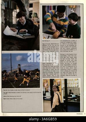 L'Annuaire 'Breck Mustang' 1986 offre un aperçu complet de la vie étudiante, des professeurs, des sports et d'autres événements scolaires au cours de l'année scolaire 1985-1986/09. Disponible à la bibliothèque du comté de Hennepin. Banque D'Images