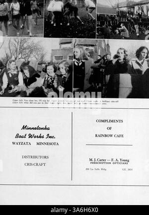 Cette édition de l’annuaire Tatler 1947 offre un aperçu de l’année scolaire 1946-1947 au Northrop Collegiate, mettant en vedette les activités des étudiants, des professeurs, des sports et des clubs. Banque D'Images