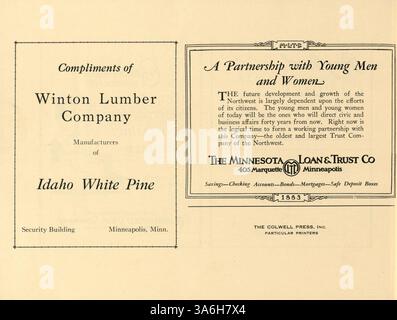 L'annuaire Tatler 1927 de la Northrop Collegiate School recense les élèves, les enseignants, les clubs, l'athlétisme et les événements de l'année scolaire 1926-1927. Banque D'Images