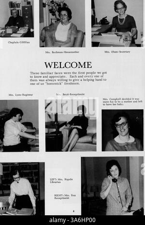 L’édition 1967 de l’annuaire annuel de l’École des sciences infirmières de l’Hôpital de Barnabas documente les élèves, le personnel et les activités notables de l’école des sciences infirmières de l’année scolaire 1966-1967-1998. Banque D'Images