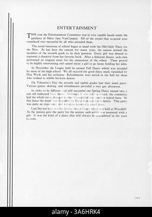 L'annuaire « Tatler » 1938 du Northrop Collegiate présente les étudiants, les clubs, l'athlétisme, les professeurs et d'autres événements importants de l'année scolaire 1937-1938. Banque D'Images