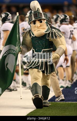 Sparty the mascot for the Michigan State Spartans takes photos with a... News Ph