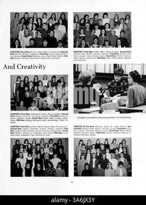 Le Wahian Washburn Yearbook 68 de 1968 fournit un bilan de la vie étudiante, de l'athlétisme, des clubs, des professeurs et des événements scolaires de l'année scolaire 1967-1968, soulignant l'influence des étudiants afro-américains sur la culture de Washburn High School. Banque D'Images