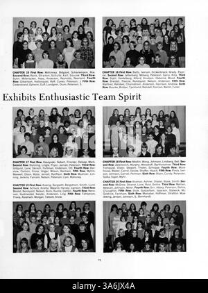 Le 68 Wahian Washburn Yearbook de 1968 documente l'année scolaire 1967-1968 de Washburn High School, y compris les étudiants, les clubs, les professeurs et l'athlétisme, avec un accent sur les contributions et l'influence des étudiants afro-américains sur la culture scolaire. Banque D'Images