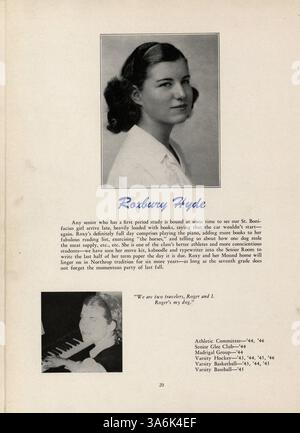 L'édition 1946 du Tatler Yearbook du Northrop Collegiate présente les faits saillants scolaires, sportifs et parascolaires de l'année scolaire 1945-1946. Banque D'Images