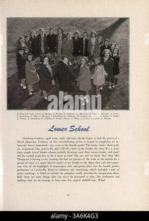 L’édition 1946 du Tatler Yearbook présente les faits saillants académiques, sportifs et parascolaires de l’année scolaire 1945-1946 au Northrop Collegiate, en capturant les réalisations des élèves et des enseignants. Banque D'Images