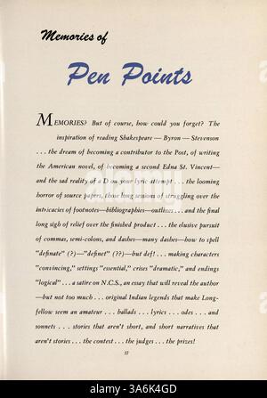 L’édition 1946 du Northrop Collegiate Yearbook décrit la vie étudiante, les événements scolaires, l’athlétisme et les contributions des professeurs, documentant l’année scolaire 1945-1946. Banque D'Images