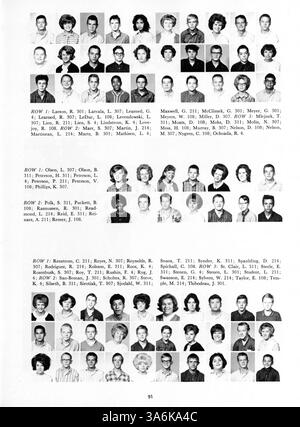 L'annuaire « Tiger » 1964 de South High School documente les étudiants, les professeurs, les clubs parascolaires, les sports et les événements majeurs de l'année scolaire 1963-1964 en mettant l'accent sur l'histoire et la culture afro-américaines. Banque D'Images