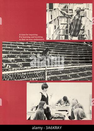 L'annuaire « Sagamore » 1972 de l'école secondaire Roosevelt capture l'essence de l'année scolaire 1971-1972, mettant en évidence l'histoire afro-américaine, la vie étudiante, l'athlétisme et l'importance des contributions culturelles dans le façonnement de la communauté scolaire. Banque D'Images