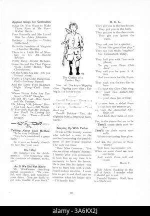L'édition 1917 de l'Annuaire « Centralian » de l'école secondaire centrale recense les faits saillants de l'année scolaire 1916-1917 en mettant l'accent sur la vie étudiante, les professeurs, les équipes sportives et les activités parascolaires. L’implication des étudiants afro-américains dans les événements scolaires est également soulignée. Banque D'Images