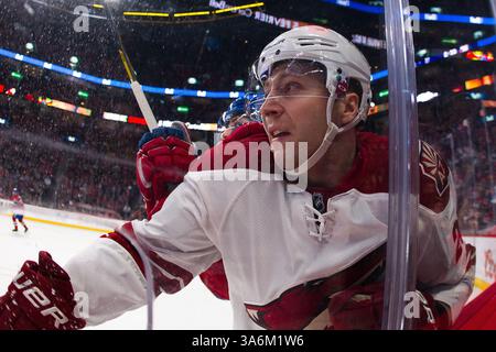 1er FÉVRIER 2015 : Brendan Gallagher, aile droite des Canadiens de Montréal, vérifie l'aile gauche des Coyotes de l'Arizona Brandon McMillan, aile gauche, lors d'un match de la LNH entre les Coyotes de l'Arizona et les Canadiens de Montréal au Centre Bell de Montréal, Québec, Canada. Les Coyotes de l'Arizona ont battu les Canadiens de Montréal 3-2. Philippe Bouchard/CSM(crédit image : © Philippe Bouchard/Cal Sports Med/Cal Sport Media/ZUMAPRESS.com) Banque D'Images