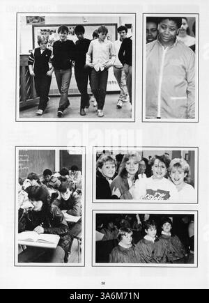 La Sanford Jr. 1986 High Yearbook, Sanford Hawk, offre une documentation visuelle de l'année scolaire 1985-1986 mettant en évidence les réalisations des élèves, la participation des enseignants et les activités scolaires. Banque D'Images