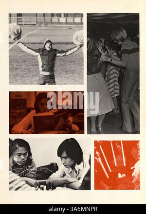 Cette édition 1977 de l'Hesperian Yearbook présente les réalisations des élèves, les performances athlétiques et les activités du club de West High pendant l'année scolaire 1976-1977 en mettant l'accent sur les contributions des étudiants afro-américains. Banque D'Images