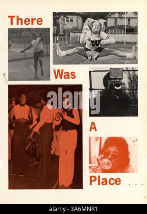Le Hesperian Yearbook de West High School en 1977 capture les faits saillants de l'année scolaire 1976-1977, documentant la vie étudiante, les sports, les clubs et les contributions afro-américaines à la culture et à la communauté de l'école. Banque D'Images