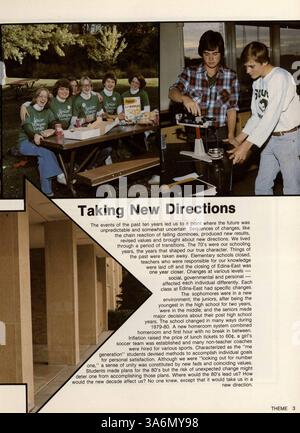 L'annuaire 1980 de l'Edina East High School, Whigrean 80, documente les principaux faits saillants de l'année scolaire 1979-1980 pour les élèves, les enseignants et les événements, offrant un aperçu de la vie à l'école secondaire. Banque D'Images