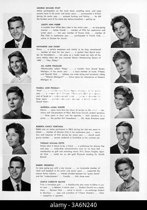 L'annuaire Whigrean 1961 de Edina-Morningside High fournit un compte rendu détaillé de la vie étudiante, y compris les sports, les clubs, les réalisations académiques et les événements clés de l'année scolaire 1960-1961. Banque D'Images