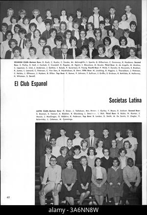 Cette édition 1963 de l’Hespérian Yearbook met en lumière les moments clés de l’année scolaire 1962-1963, y compris les réalisations dans les domaines académique, sportif, parascolaire et la participation active des étudiants afro-américains. Banque D'Images