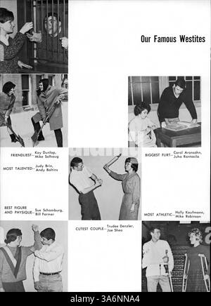 Cette édition 1963 de l’Hesperian Yearbook de West High met en lumière les événements scolaires importants de l’année scolaire 1962-1963, y compris l’athlétisme, les clubs, les réalisations des étudiants et l’histoire afro-américaine. Banque D'Images